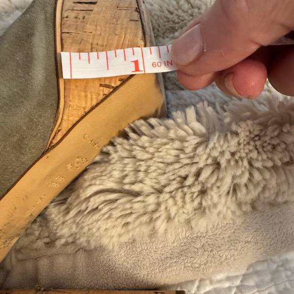 Casadei Olive Suede Cork Heel Platform Sandal. Size 36 (6) - Picture 5 of 7